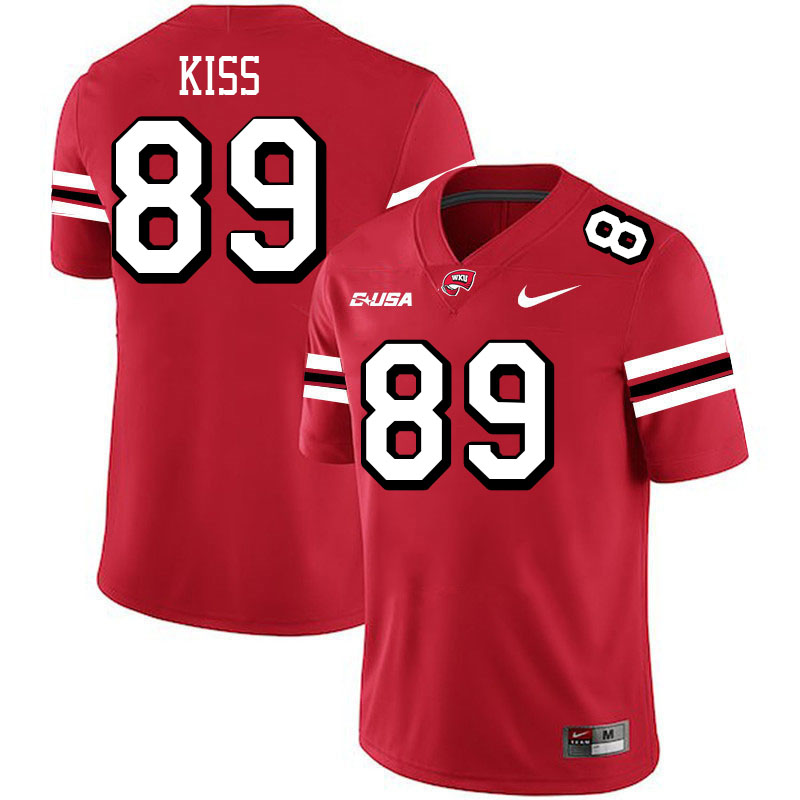 Western Kentucky Hilltoppers #89 C.J. Kiss College Football Jerseys Stitched-Red Western Kentucky Hilltoppers #89 C.J. Kiss College Football Jerseys Stitched-Red